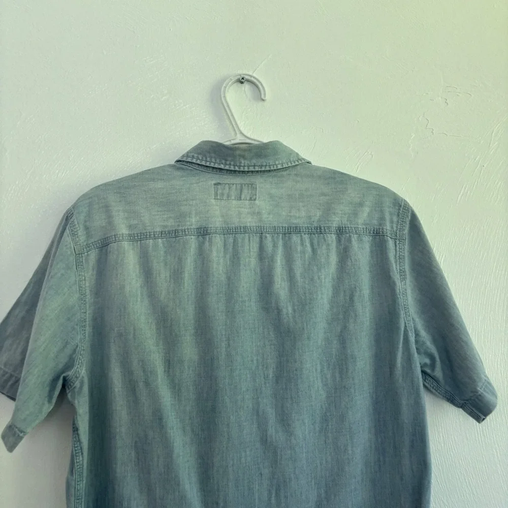 Vintage 90s/Y2K Polo Ralph Lauren Workwear Denim Utility Shirt Size Small Blue